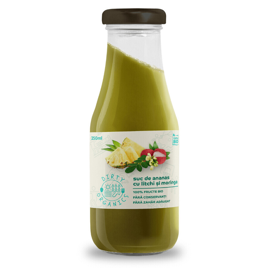 Jus d'ananas bio au litchi et au moringa, 250 ml, Dirty Organics