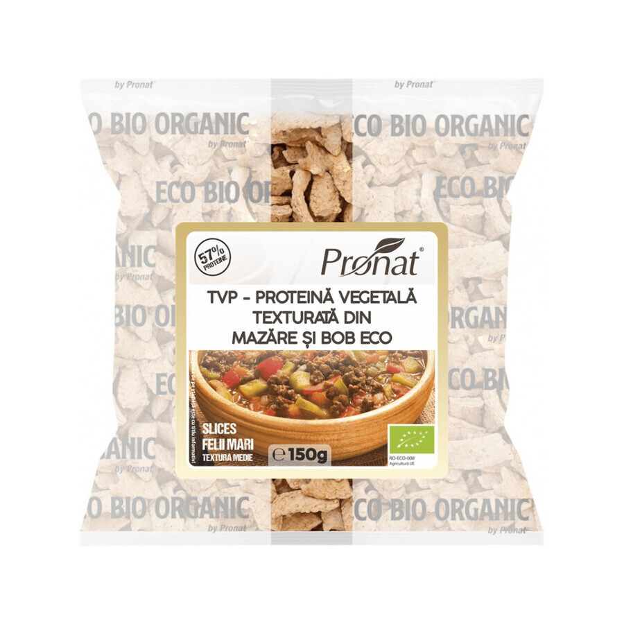 TVP Protéines végétales texturées de pois et de haricots biologiques, 150 g, Pronat