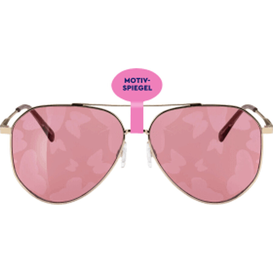 Legstra Lunettes de soleil pour adultes avec verres à motifs, monture complète rose-dorée, 1 pièce