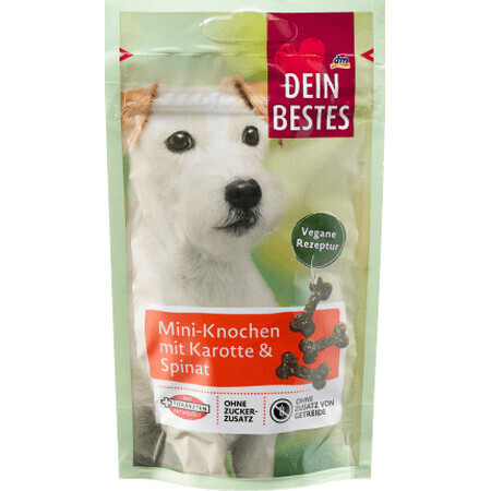 Dein Bestes Hundefutter mit Karotte und Spinat, Miniknochen, 60 g