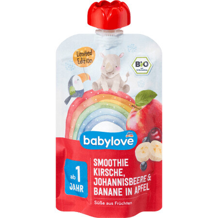 Frullato Babylove (mela, banana, ciliegia, ribes rosso), 100 g