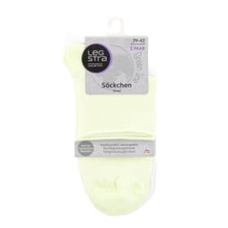 Legstra Chaussettes courtes jaunes et blanches taille 39-42, 2 pièces