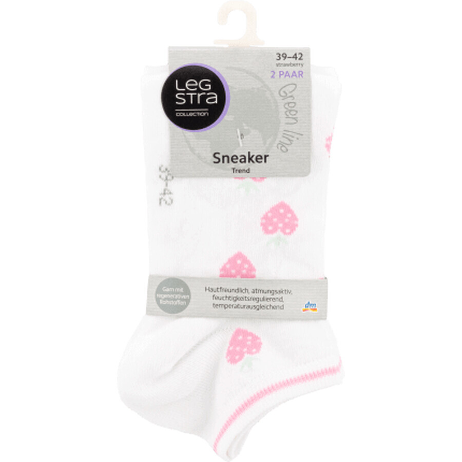 Chaussettes de tennis blanches Legstra Trend avec motif en forme de cœur, 2 pièces