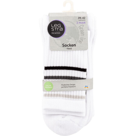 Legstra Chaussettes courtes ombrées blanc avec gris taille 39-42, 2 pcs.