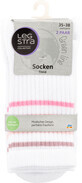 Legstra Chaussettes courtes teint&#233;es blanc et rose taille 35-38, 2 pi&#232;ces