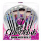 Set de 8 pinceaux de maquillage, W7, The Clam Club Rainbow, sac de rangement inclus