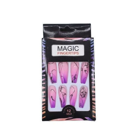 Lot de 12 faux ongles d'aspect naturel, Magic Fingertips, 02