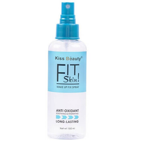 Spray Fijador de Maquillaje, 24H, Kiss Beauty, Fit Skin, Antioxidante, 150 ml