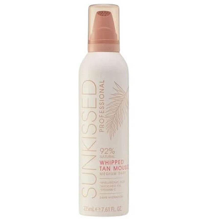 Professioneller Selbstbräunungsschaum, Sunkissed, ausgepeitscht, 95% natürliche Inhaltsstoffe, Vegan, Medium Dark, 200 ml