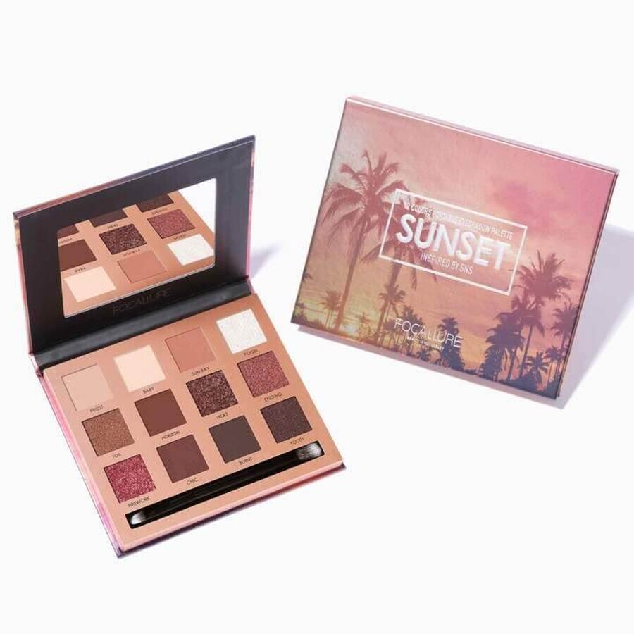 Focallure Sunset Sunset Eyeshadow Palette Set de 12 ombres à paupières