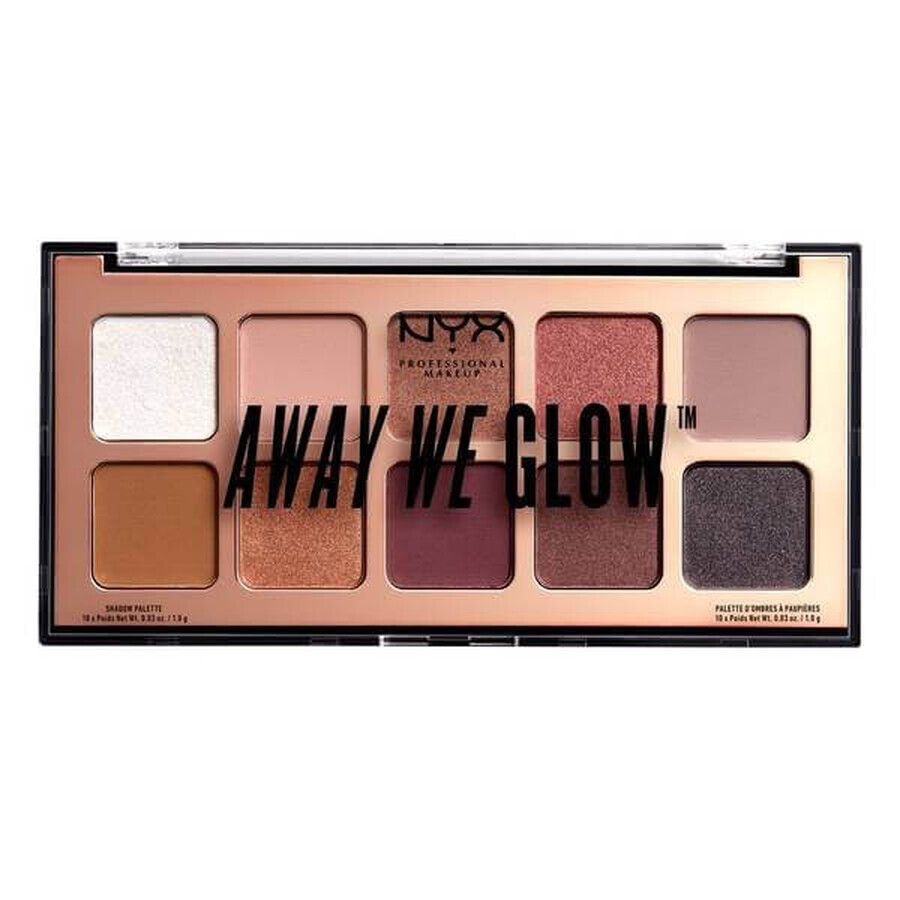 NYX Away We Glow Lovebeam / Faisceau D`Amour Palette d'ombres à paupières 10 couleurs