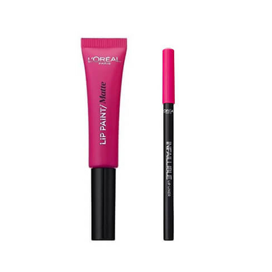 L'Oréal Lip Rouge à lèvres + L'Oréal Lip Kit Paint 202 King Pink