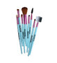 Set de pinceaux, maquillage, 8 pinceaux, turquoise