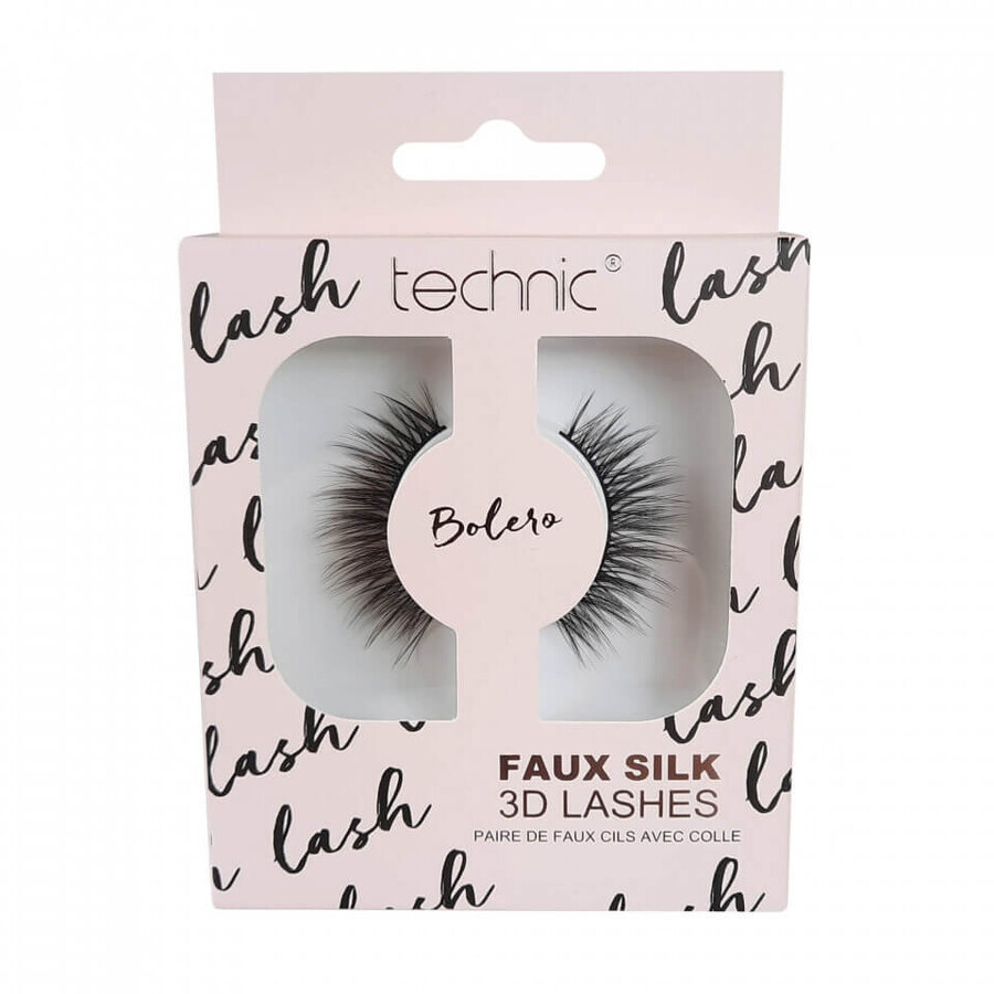 False eyelashes, Technic, Faux Silk 3D Lashes, Bolero, Adhesive included