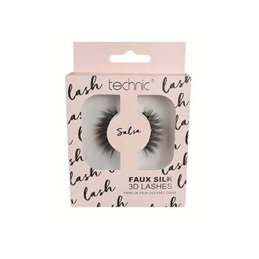 Valse wimpers, Technic, Faux Silk 3D Lashes, Salsa, inclusief lijm