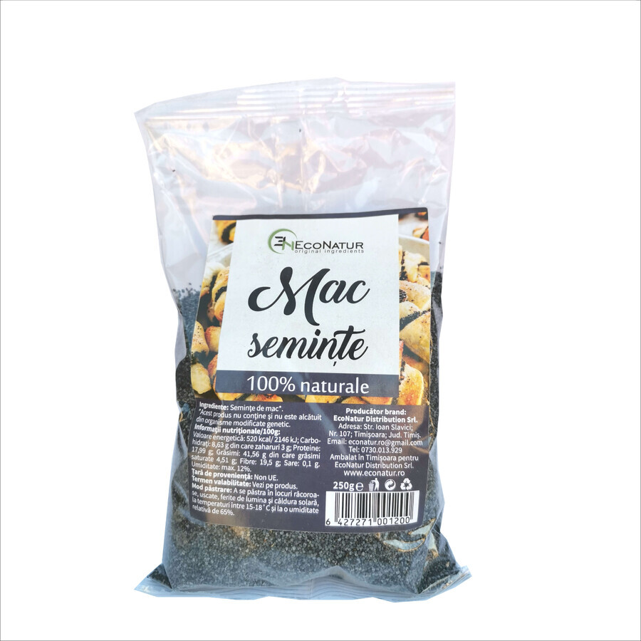 Graines de pavot, 250g, Econatur