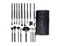 Set de 18 pinceaux de maquillage, Fraulein38, noir, sac inclus