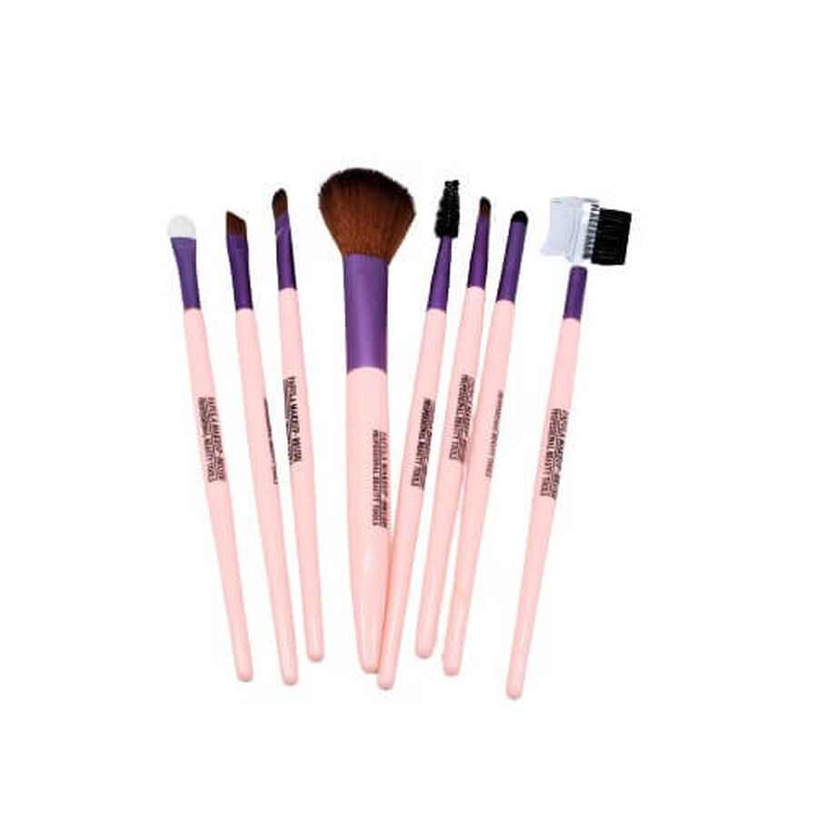 Set de 8 pinceaux de maquillage, maquillage, rose