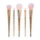 Set de 5 pinceaux de maquillage, Maquillage, Licorne, Or Rose