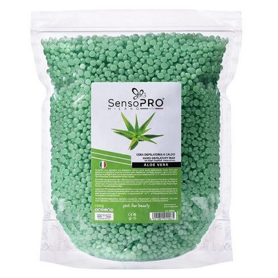 Elastic depilatory wax granules, SensoPro, Aloe Vera, 1000 g