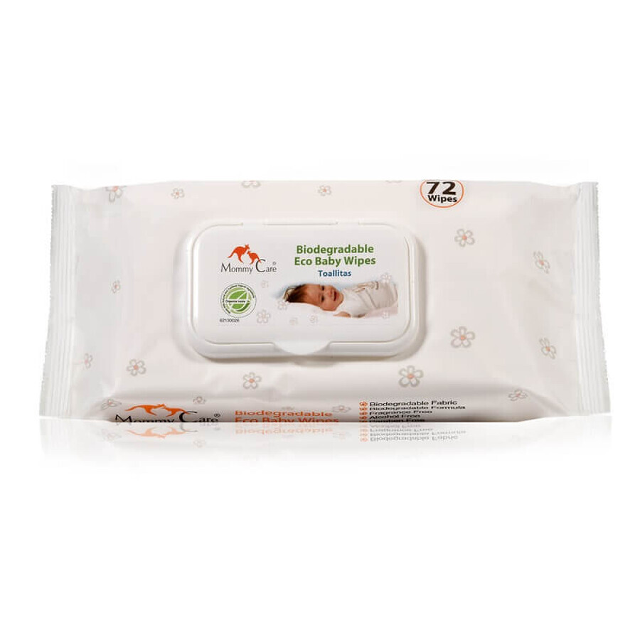 Biologisch abbaubare Baby-Feuchttücher, 72 Stück, Mommy Care
