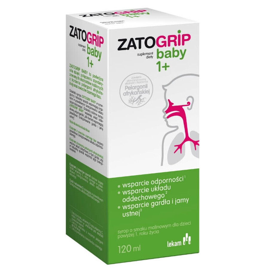 ZatoGrip Syrup for children over 1 year with raspberry flavor 120ml