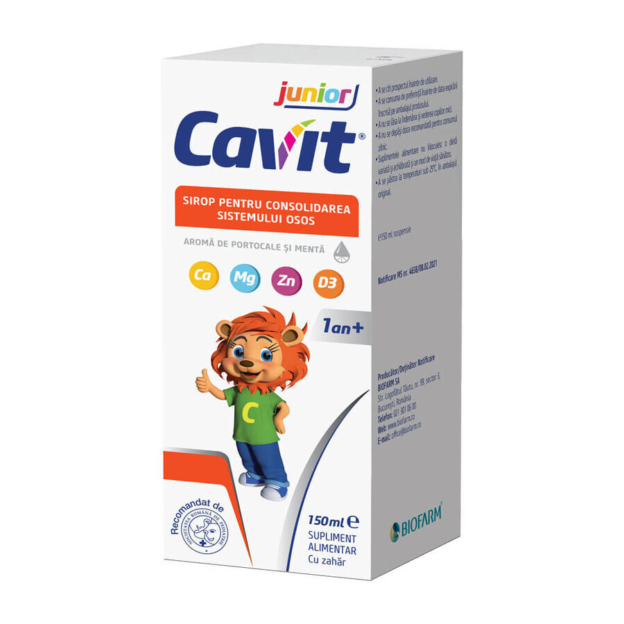 Sirop pour le renforcement du système osseux Cavit junior, 150 ml, Biofarm Évaluations