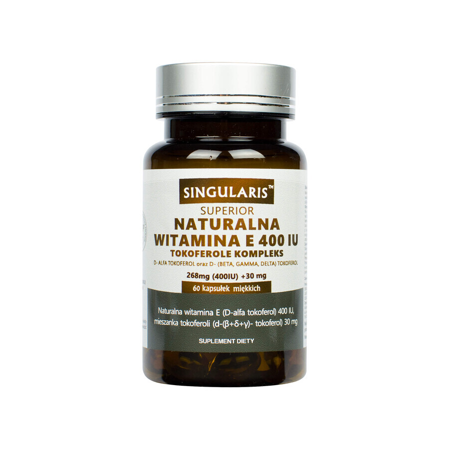 Singularis Superior Natural Vitamin E Tocopherols Complex 400IU 60 capsules