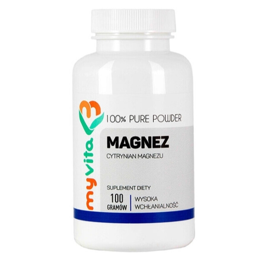 MyVita, Magnésium, Citrate de magnésium, 100g