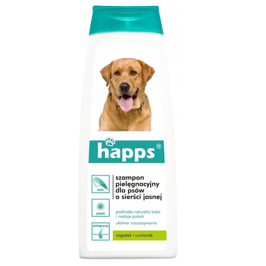 Shampooing de toilettage Happs pour chiens au pelage clair, 200 ml