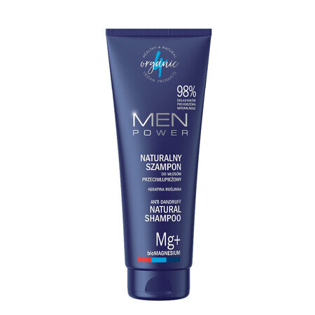 Șampon anti-mătreață 4organic Men Power Natural, 250ml