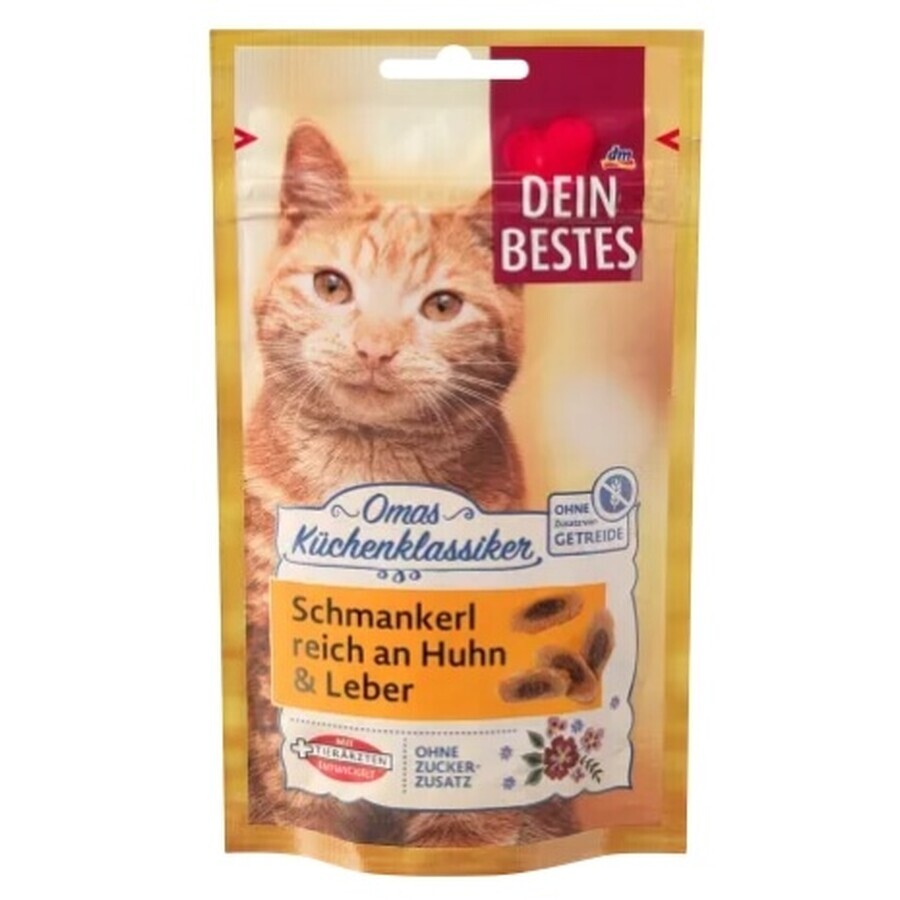 Dein Bestes, Friandises pour chats, poulet avec foie, 50 g