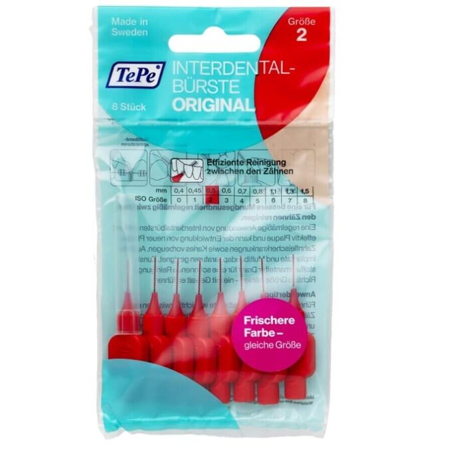 TePe, Brosse à dents, rouge, 0,5 mm, 8 pièces