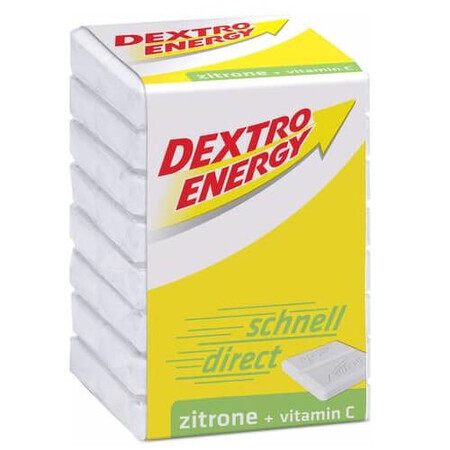 Comprimés de dextrose Cubes de citron + vitamine C, 46g, Dextro Energy