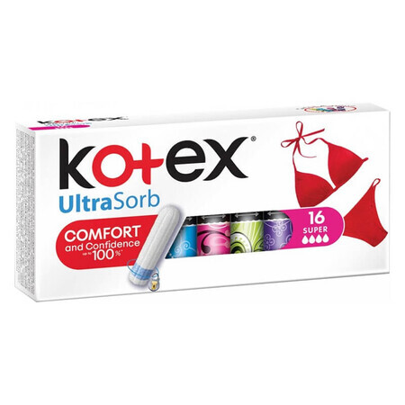 Serviettes hygiéniques Super UltraSorb, 16 pièces, Kotex