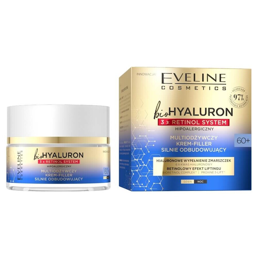 Eveline Cosmetics BioHyaluron 3 x Retinol Multi-resurfacing cream 60+, 50ml