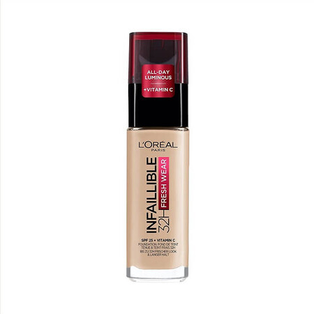 L'Oréal Paris Infalible 32H Base de Maquillaje de Larga Duración 130 Piel Beige, 30ml