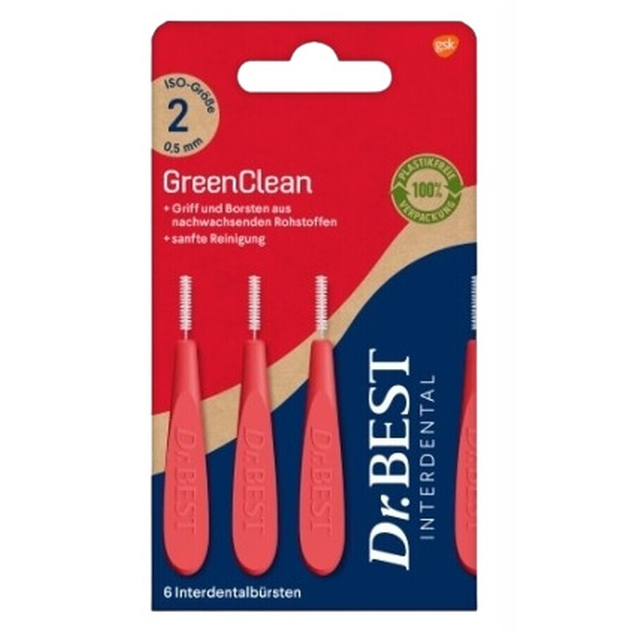 Dr.Best, GreenClean brosses interdentaires 0,5 mm ISO 2, 6 pcs.