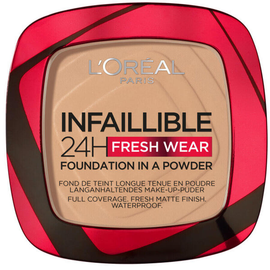 L'Oréal Paris Infaillible 24H Fresh Wear Base de Maquillaje En Polvo 140 Beige Dorado, 9g