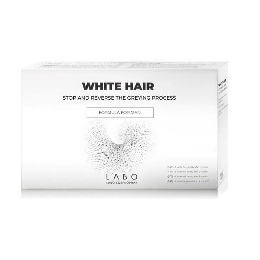 Traitement anti-gris pour hommes cheveux blancs, 40 flacons, Labo
