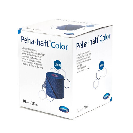 Bande élastique autocollante Peha-haft Color, bleue (932475), 10cm x 20m, Hartmann
