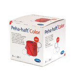 Peha-haft Color selbstklebende elastische Binde, rot (932461), 8cm x 20m, Hartmann