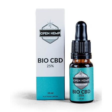 Open Hemp, huile de CBD biologique 25% CBD, 10 ml