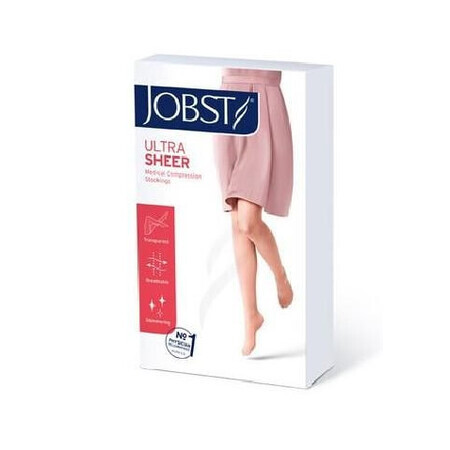 Jobst Ultra Sheer, CCL 1 chaussettes à genoux, noir bout foncé, taille IV - Longue durée !