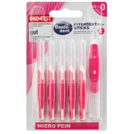 Dontodent, Cepillos interdentales, rosa, 0,4mm, ISO 0, 6 pzs.