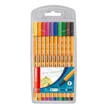 Stabilo, Thin-cap point 88, mixed colors, 10 pieces