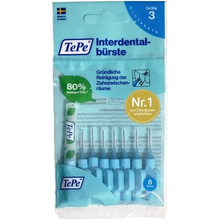 TePe, Brosses à dents originales 0.6mm bleu, 8 pcs.