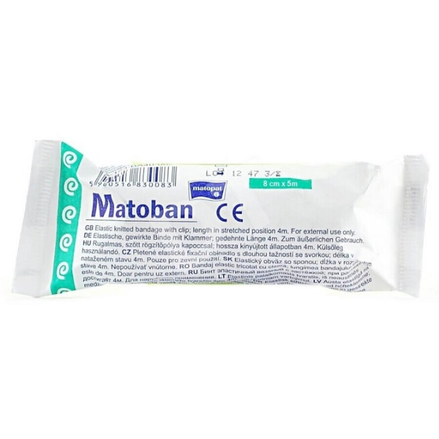 Matoban Matopat Matopat Bande élastique 8cm x 5m unisexe, 1 pc - Durée de conservation plus longue !