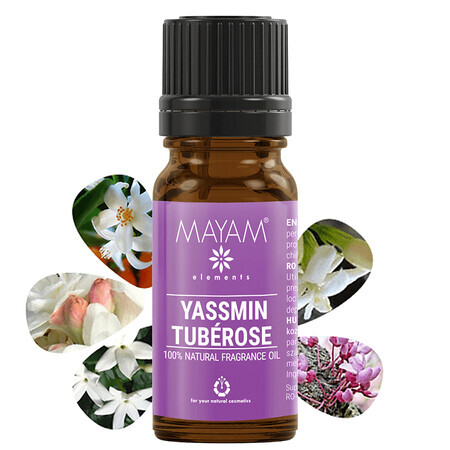 Yassmine Huile de parfum naturelle Tubéreuse M-1278, 10 ml, Mayam