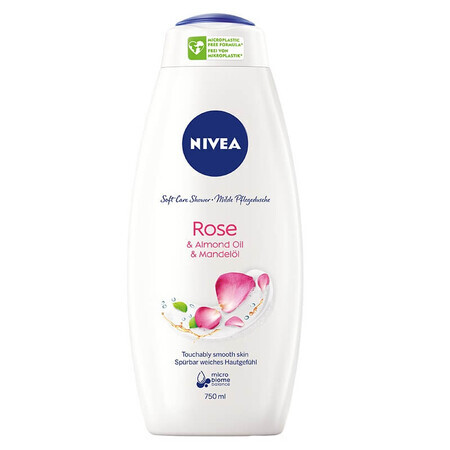 Nivea Rose amp; Ulei de migdale el duș, 750ml